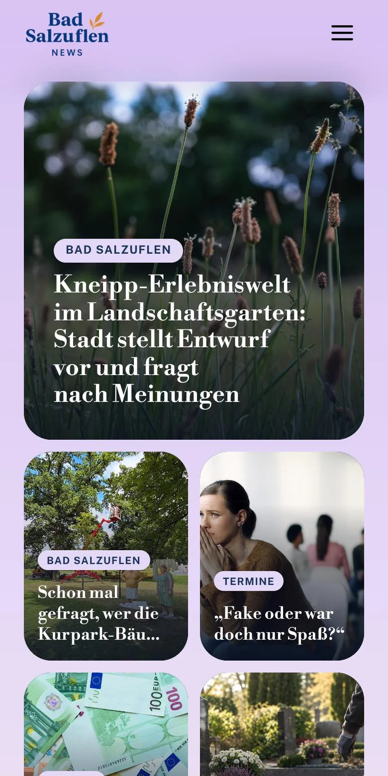 Startseite von Bad Salzuflen News auf dem Handy