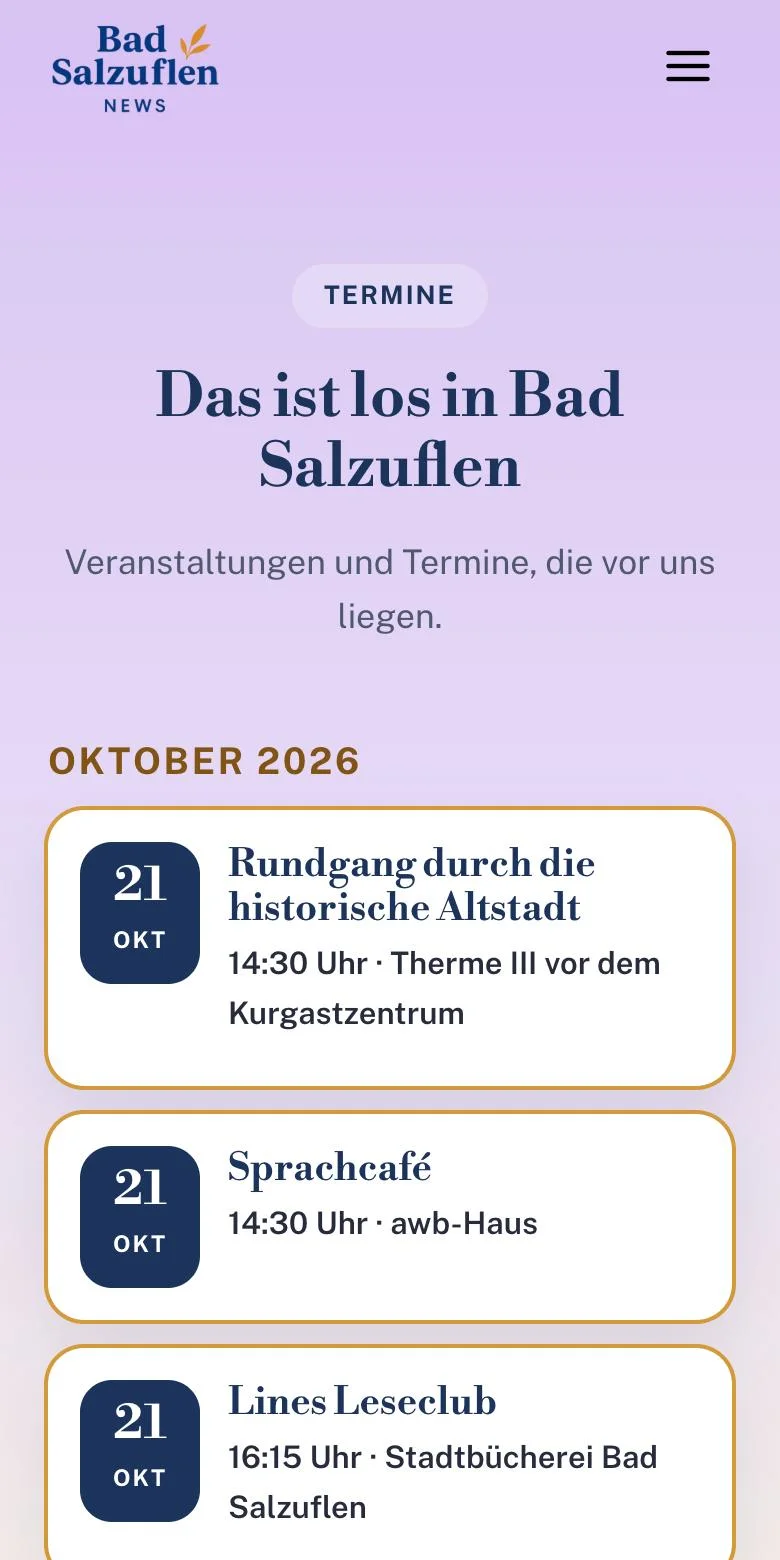 Terminseite von Bad Salzuflen News